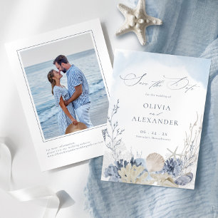 Boho-Aquarell-Strandhochzeitsfoto Save The Date