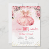 Boho Aquarell Tutu Kleidermädchen Kinderdusche Ein Einladung (Vorderseite)
