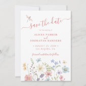 Boho Aquarell Wildblume Hochzeit Save The Date (Vorderseite)