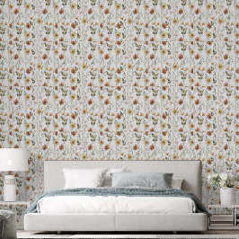 Boho-Aquarell-Wildblume Tapete