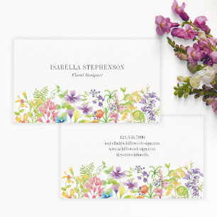 Boho-Aquarell-Wildblumen-Blumen-Designerin Visitenkarte