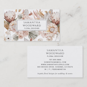Boho-Aquarell-Wildblumen-Blumendesigner Visitenkarte