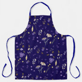 Boho-Aquarell-Wildblumen Navy  Schürze (Vorderseite)