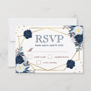 Boho-Aquarell-Winterblumen-Hochzeit-RSVP-Karte RSVP Karte