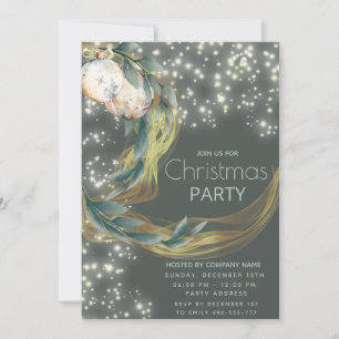 Boho Aquarell Wintergrün Moderne Weihnachten Einladung