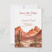 Boho-Aquarell-Wüstenberg-Rotstein-Hochzeit Save The Date (Vorderseite)