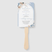 Boho Aquarellblau und Rost tropischer Bogen Fächer (Vorderseite)