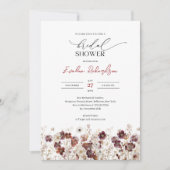 Boho Aquarellbord Wildblumen Bridal Einladung (Vorderseite)