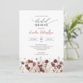 Boho Aquarellbord Wildblumen Bridal Einladung (Stehend Vorderseite)