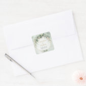 Boho Aquarellfarbe Eukalyptus Goldrahmen Sticker (Umschlag)