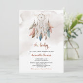 Boho Aquarellfarben Traumfrau Einladung (Stehend Vorderseite)