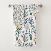 Boho Aquarellfarben-Wildblumen Malmuster Badhandtuch Set (Insitu)