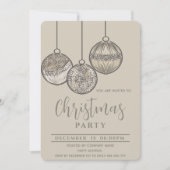 Boho Aquarellkugeln Weihnachtsbällchen Firmenfeier Einladung (Vorderseite)