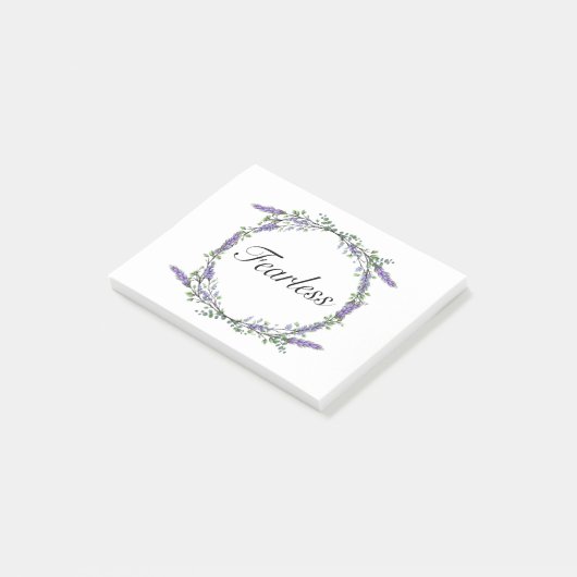Boho Aquarelllavender Eucalyptus Fearless Post-it Klebezettel (angewinkelt)