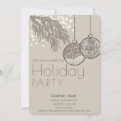 Boho Aquarellschnee-Ornamente Corporate Holiday Einladung (Vorderseite)