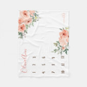 Boho Aquarellstein Peach Foto Propeller Fleecedecke (Vorderseite)