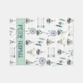 Boho Aquarelltüte Fleecedecke (Vorderseite (Horizontal))