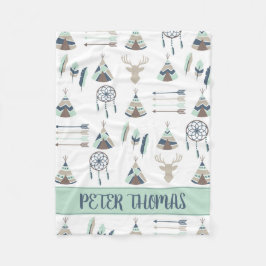 Boho Aquarelltüte Fleecedecke