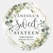 Boho Aqucolor eucalyptus gold 16 . Geburtstag