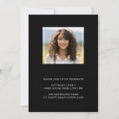 Boho Arch Abschluss Einladung 2 Fotos - Schwarz (Rückseite)