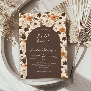 Boho arch Aquarellbraun-Tönen Elfenbeinküste Wildb Einladung