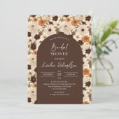 Boho arch Aquarellbraun-Tönen Elfenbeinküste Wildb Einladung (Stehend Vorderseite)