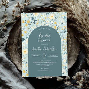 Boho arch Aquarellfarben Pastellgrün Wildblumen Einladung