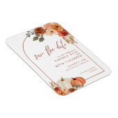 Boho Arch Autumn Pumpkin Terracotta Save the Date Magnet (Rechte Seite)