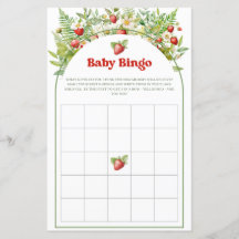 Boho Arch Berry Sweet Strawberry Baby Bingo Game