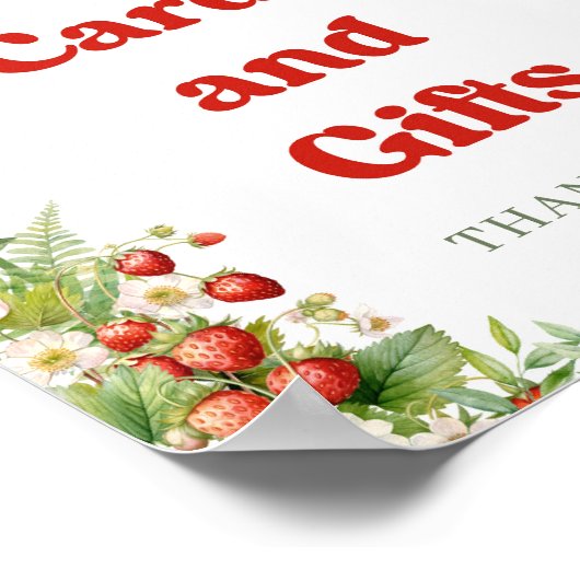 Boho Arch Berry Sweet Strawberry Karten und Gesche Poster (Ecke)