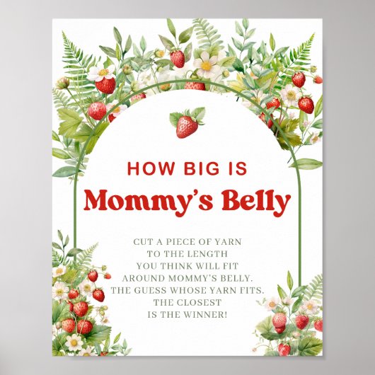 Boho Arch Berry Sweet Wie groß Mommy's Bauchspiel Poster (Vorne)