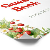 Boho Arch Berry Sweet Wild Strawberry Gastbuch Poster (Ecke)