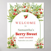 Boho Arch Berry Sweet Wild Strawberry Pink Empfang Poster (Vorne)