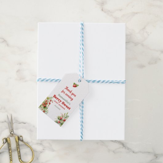 Boho Arch Berry Sweet Wild Strawberry vielen Dank Geschenkanhänger (Mit Garn)