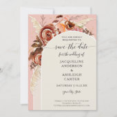 BOHO Arch BOHO Fall Blumenrot Pink Pampelgras Save The Date (Vorderseite)