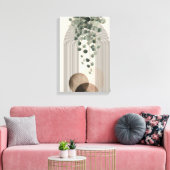 Boho Arch Botanical | Eukalyptus Neutrales Minimal Leinwanddruck (Insitu (Wohnzimmer))
