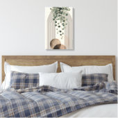Boho Arch Botanical | Eukalyptus Neutrales Minimal Leinwanddruck (Insitu (Schlafzimmer))