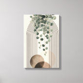 Boho Arch Botanical | Eukalyptus Neutrales Minimal Leinwanddruck (Vorderseite)