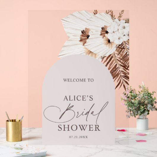 Boho Arch Brautparty Begrüßung Acrylschild (Hochzeit)