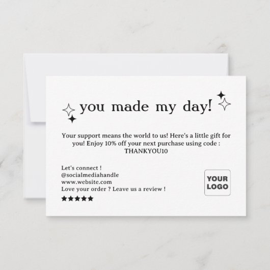 Boho Arch Business Dankeschön Card Dankeskarte (Rückseite)