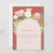 Boho Arch Cactus Blooming Desert Baby Shower Dankeskarte (Vorderseite)