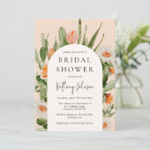 Boho Arch Cactus Floral Brautparty Einladung (Stehend Vorderseite)