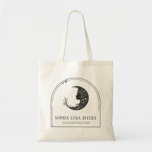 Boho Arch Celestial Crescent Moon Feminine Tragetasche (Vorne)