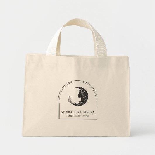 Boho Arch Celestial Crescent Moon Feminine Tragetasche (Vorne)