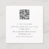 Boho Arch Celestial Crescent Moon QR-Code Quadratische Visitenkarte (Rückseite)
