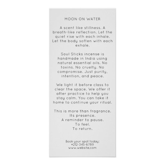 Boho Arch Celestial Crescent Moon Yoga Instructor Werbekarte (Hinten)