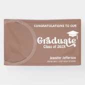 Boho Arch Chic Abschluss Erdtöne Dekoration Banner (Horizontal)