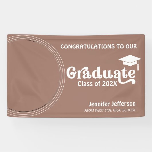 Boho Arch Chic Abschluss Erdtöne Dekoration Banner (Horizontal)