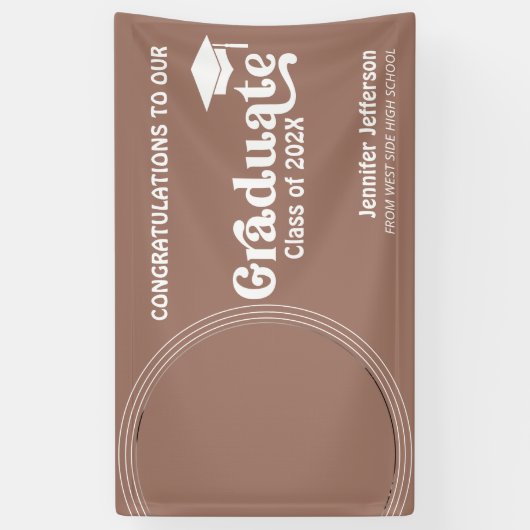 Boho Arch Chic Abschluss Erdtöne Dekoration Banner (Vertikal)