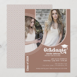 Boho Arch Chic Abschluss Erdtöne laden ein Feiertagskarte
